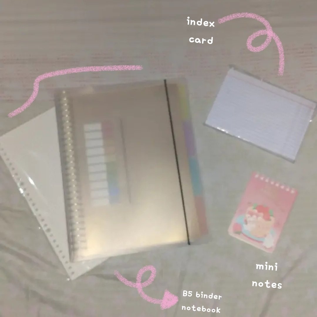 archivesbyanj's tweet photo. "what's in my bag" (college edition) 🎀👜🍥

— #studytwtph #studytwt #college https://t.co/lMnyFkXh2v