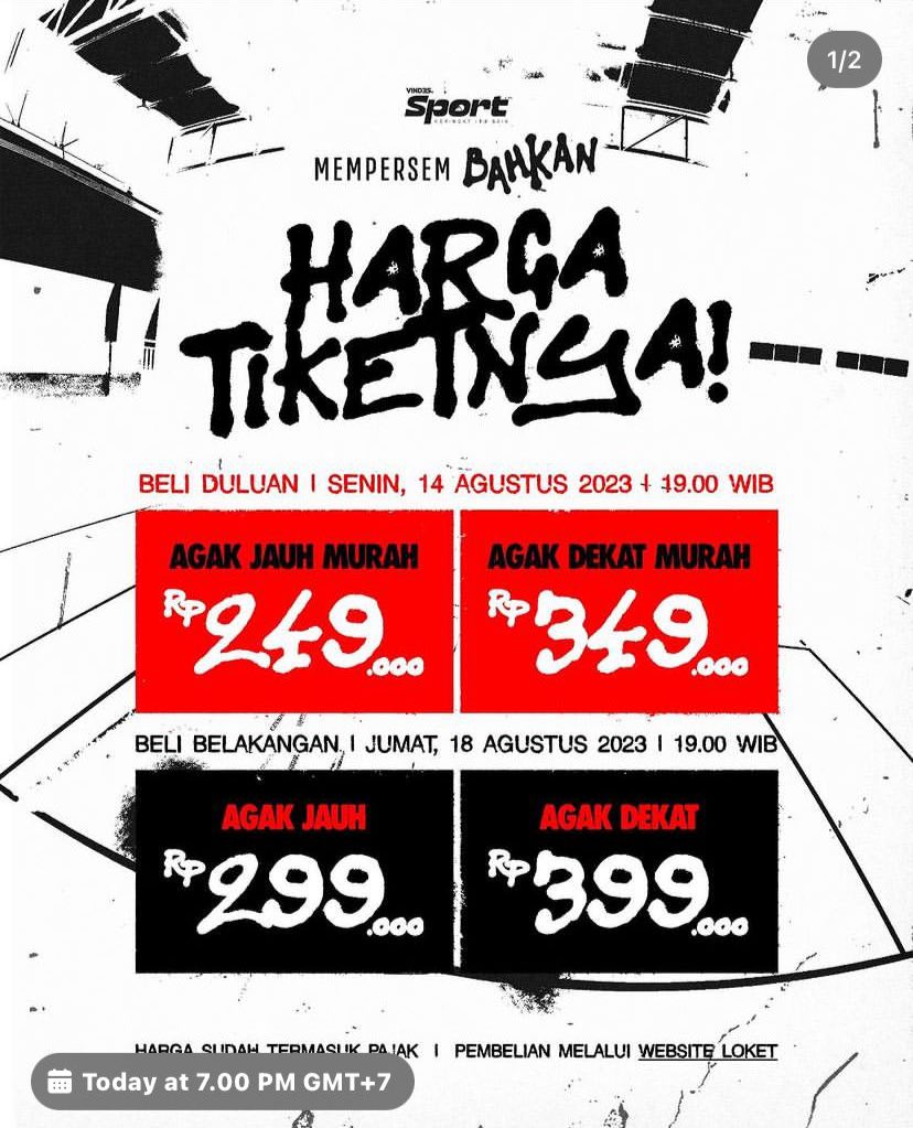 gyuuca's tweet photo. open jasawar vindes bahkan voli 

💰fee : 100k/tix
💵 fee dibayar setelah dapet etiket
❌ EXCLUDE tuker tiket fisik 
🙌🏻 gadapet full refund (- transfer fee other bank)

— TRUSTED💯
— PROOF LIAT PIN

💌 dm me for more info

#vindes #vincent #desta #jasawar https://t.co/6wWuQGBNAF