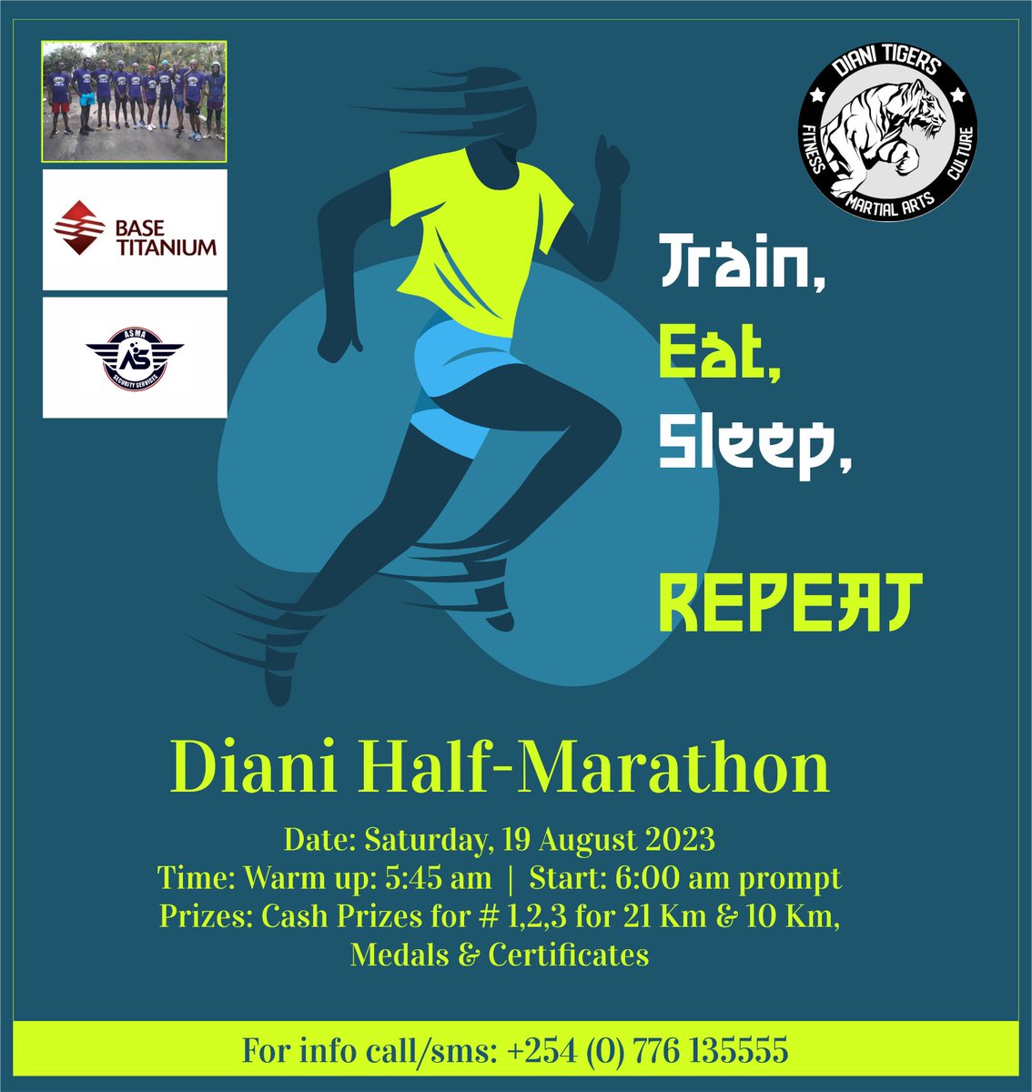 ONLY 5DAYS TO GO!! You still have time to register for the Diani Half Marathon and be part of this great event. Check posters for more details @OlympicsKenyaKE @AbabuNamwamba @OurKwaleCounty