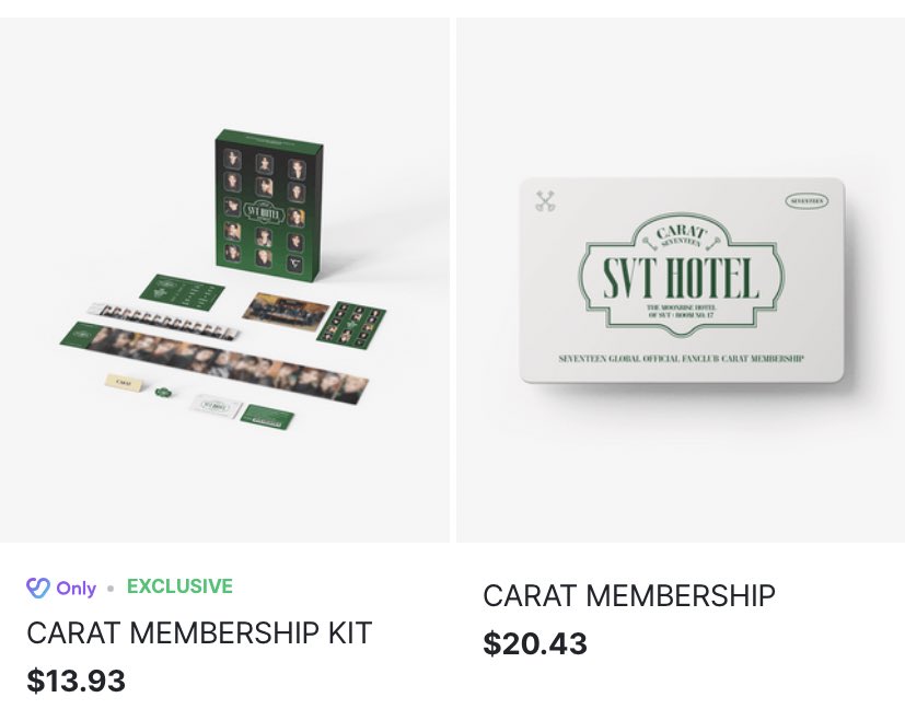 im so confused with this.. so carat membership kit is only available to renewal carats and not the new ones?? help?? and from carat membership we get only the card? 🫠