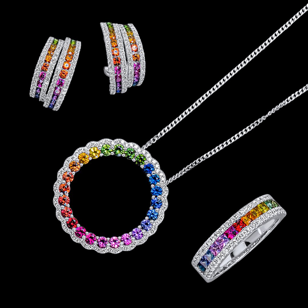 Why have one coloured sapphire when you can have them all?
.
.
#mulitisapphire #18ctgold #18ctwhitegold #whitegold #sapphire #finejewellery #rainbow #diamondjewellery #diamond #pendant #earrings #diamondring #gemstone #birthstones #gems #traditional #modern #classic #jewellery
