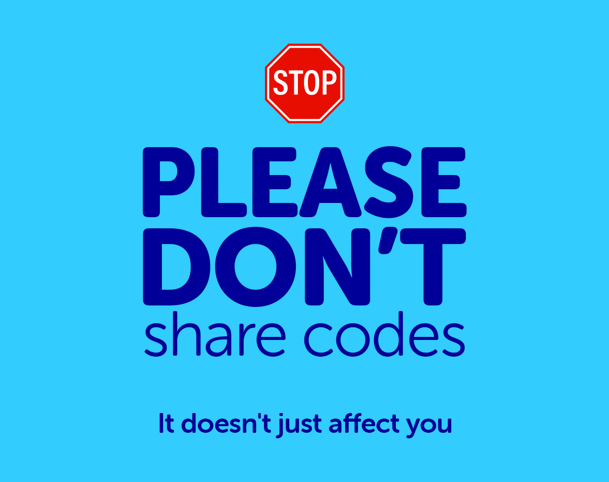 bluelightcard's tweet photo. Sharing codes can jeopardise our relationship with the brilliant brands we work with. 

Those found intentionally sharing codes will be permanently removed from our service. This includes posting them publicly on social media.

Please keep discount codes to yourself. Thank you. https://t.co/1Fo5n8Y04Z