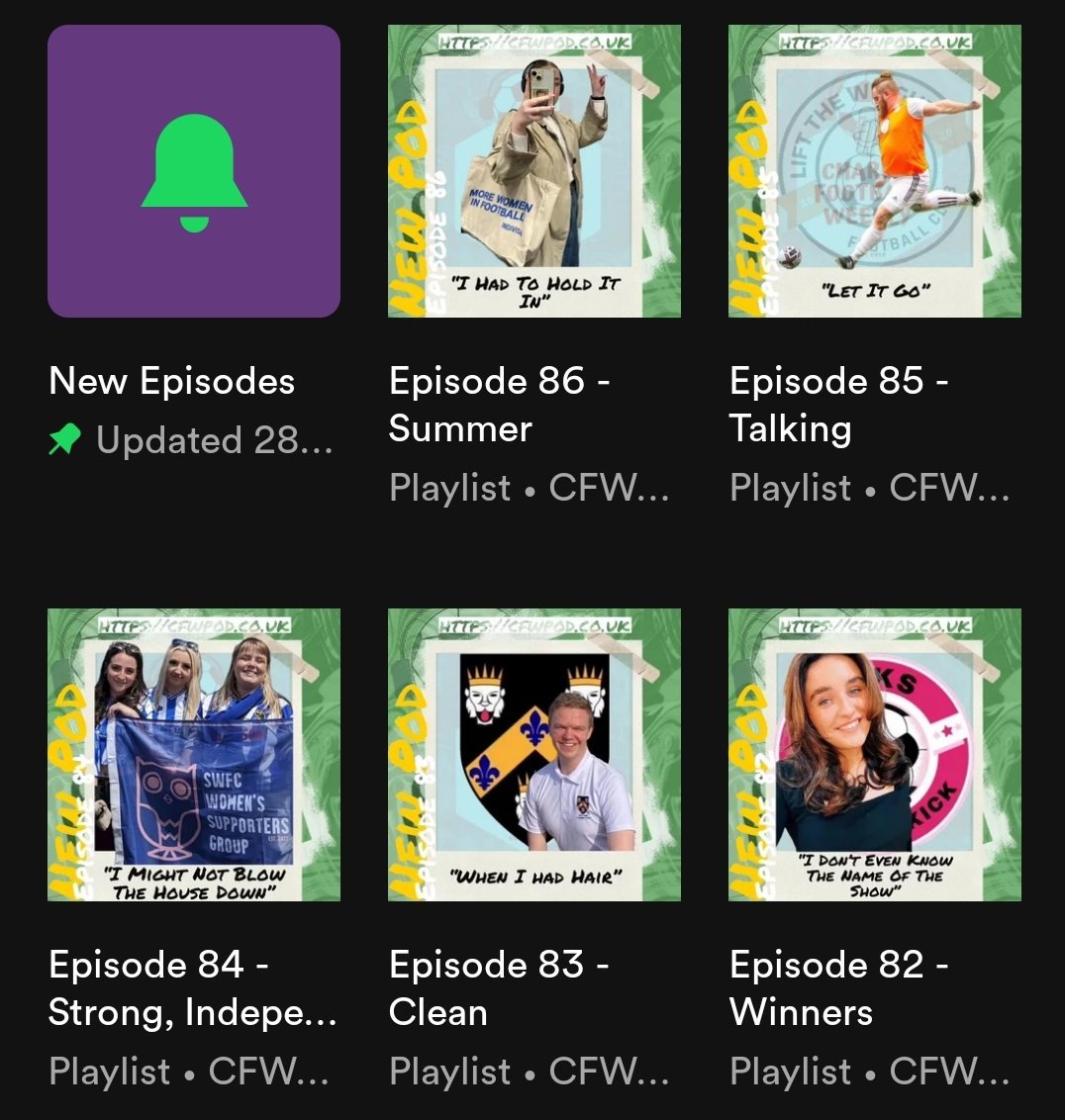 CFWpod's tweet photo. Beat the Monday blues and explore a selection of energetic tunes from our Spotify playlists created by you lovely people.
Available 👉 https://t.co/Il7YgMTkW3

We are still on holiday for a week but get in touch with your #charityfootball news and 40s match reports 💚 https://t.co/MIUoXezYsk