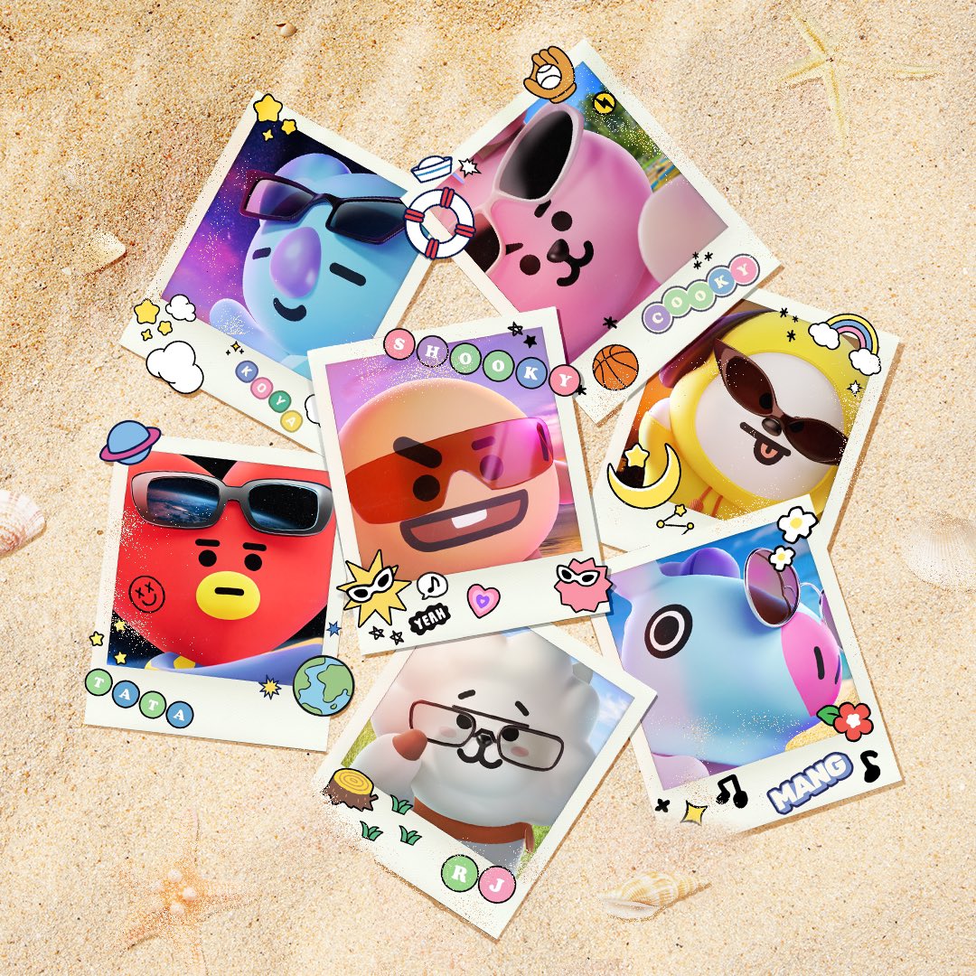 BT21_'s tweet photo. On vacations, pictures worth a thousand words, right? 😎

Wanna keep these BT21 photocards?📸
Check it out here
👉https://t.co/CAgYxO8tIY 

#BT21 #sunglasses #photocard #profilepic #lockscreen #wallpaper #decostudio https://t.co/WcZVJ35IYh