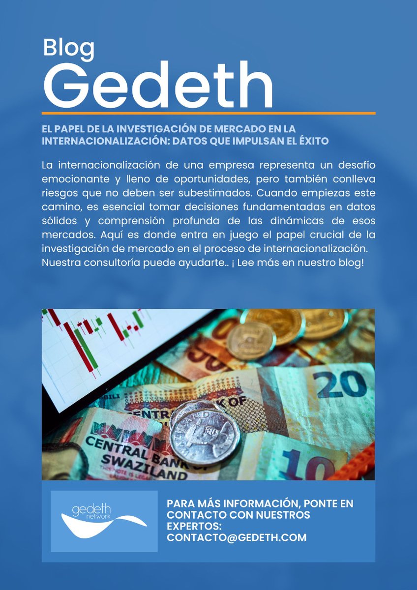 En el mundo de la #internacionalización de #empresas, es clave tomar decisiones informadas y respaldadas por datos precisos. En nuestro último blog, explicamos cómo la #investigación de #mercado te brinda una visión profunda de los mercados objetivo: gedeth.com/blog/2023/08/1…