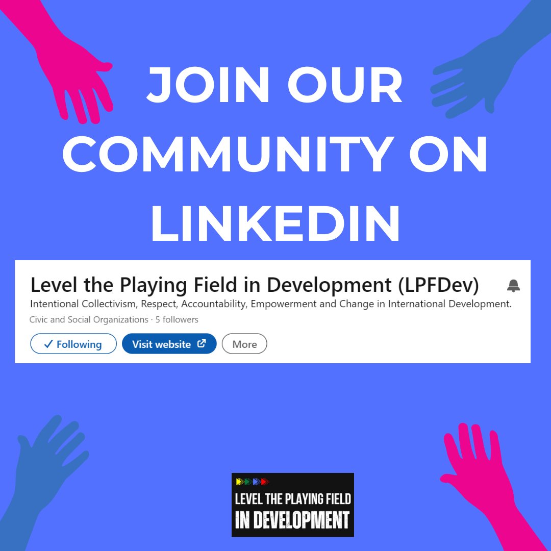 LpfDev's tweet image. GET INVOLVED!

For those of you that missed our post to join the LinkedIn community last week, here’s a reminder!

The benefits are vast!

#internationaldevelopment
#development
#peopleofcolour
#website
#LPFDev
#LinkedIn
#communitygroup