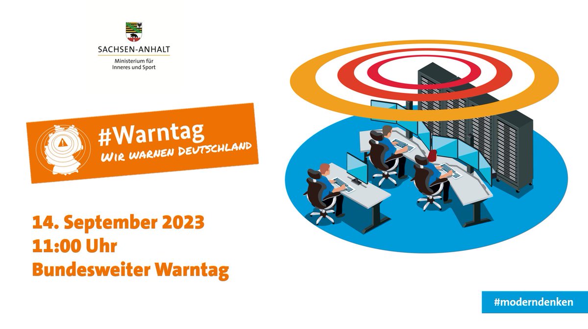 Bei Naturkatastrophen, in Krisenlagen oder bei anderen großen Gefahren muss die Bevölkerung gewarnt werden. In genau einem Monat ist der bundesweite #Warntag2023. Auch das Land <a href="/sachsenanhalt/">Sachsen-Anhalt</a> beteiligt sich am 14. September am Probealarm.🚨
Mehr: ➡️ lsaurl.de/I5Yl4k