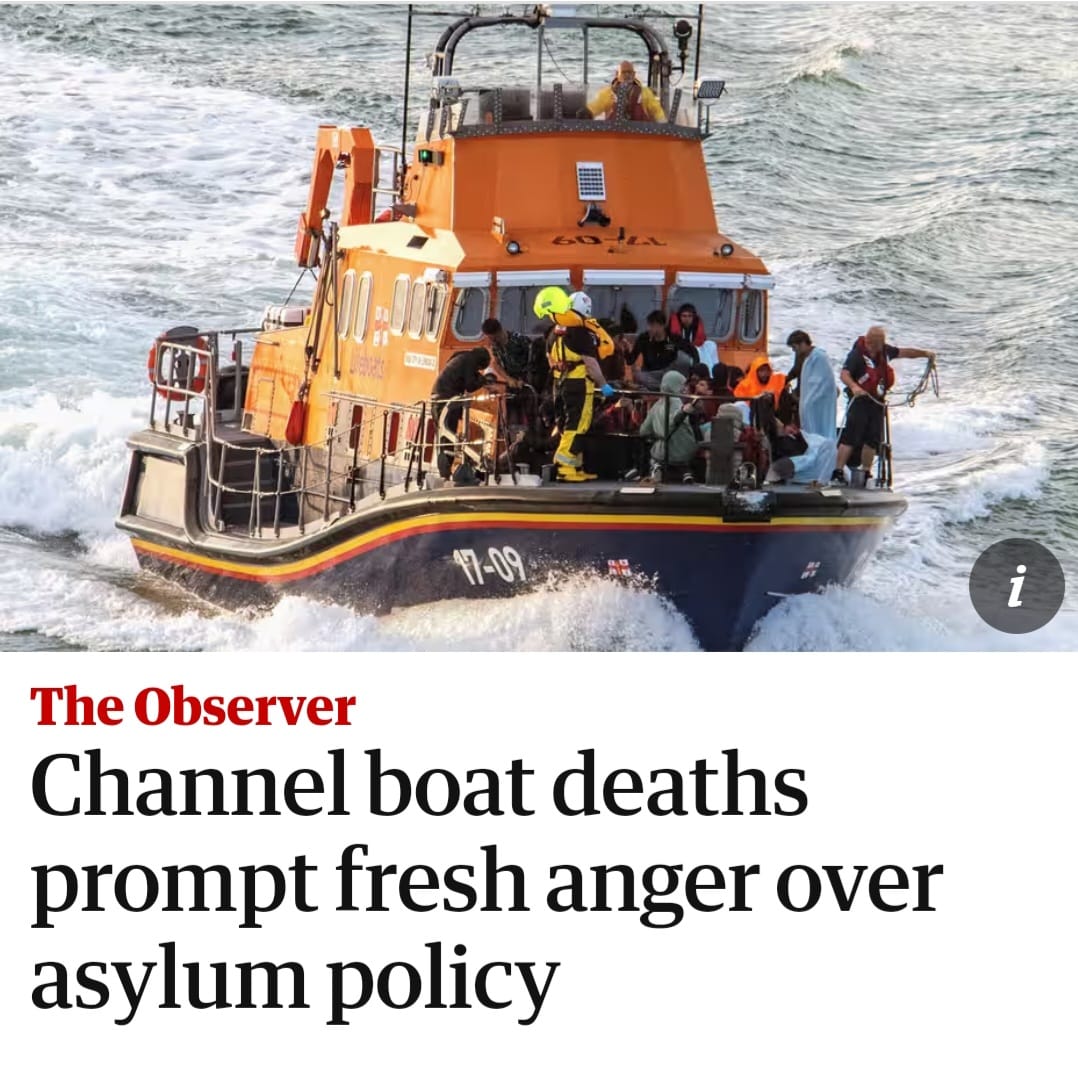 Deeply saddened to hear of six deaths in the Channel over the weekend.

It's simply not acceptable that Tory MPs are advocating dangerous 'pushback' methods again. 

The solution is not pushbacks or barges but safe and legal asylum routes and fair asylum decisions.