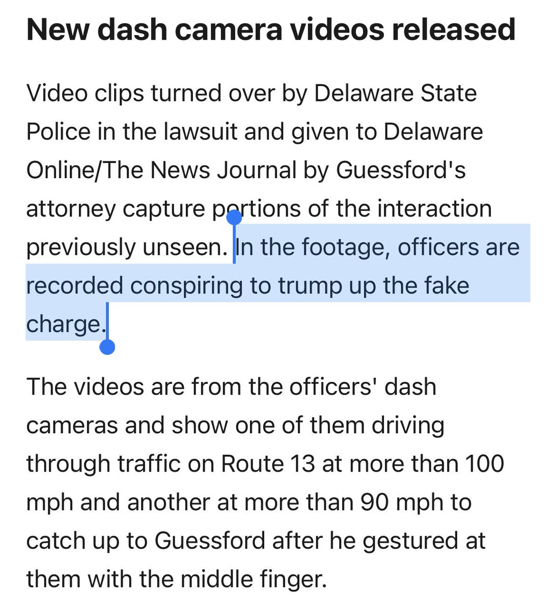 davenewworld_2's tweet image. Police in Delaware are caught on a dash cam conspiring to arrest a man for phony charges.

Imagine what these fascists used to do to innocent people before we had video footage.

delawareonline.com/story/news/loc…