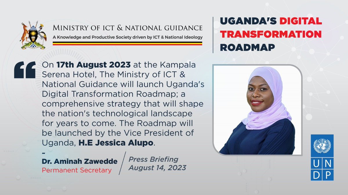 adyeerimuko's tweet photo. Today Dr. @azawedde the PS for the @MoICT_Ug addressed a press conference on the Digital Transformation Roadmap.
#DigitizingUg @MoICT_Ug @DMU_Uganda @UNDP @CenteTech @Hon_Ssebugwawo https://t.co/8LOH6Y6JUe