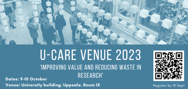 Welcome to U-CARE Venue 2023! ✨Join us as we delve into the theme 'Improving Value and Reducing Waste in Research' with presentations from renowned researchers and interesting symposiums. Read the programme and register here u-care.uu.se/ucare-venue/