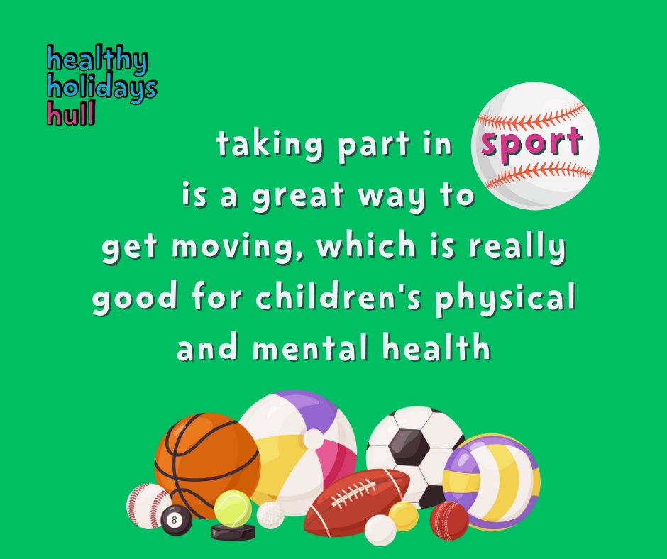 Taking part in sport is a great way to get moving and good for your physical and mental health 💪 

Visit healthyholidayshull.org to find out what's happening near you.

#HealthyHolidaysHull #HAF2023