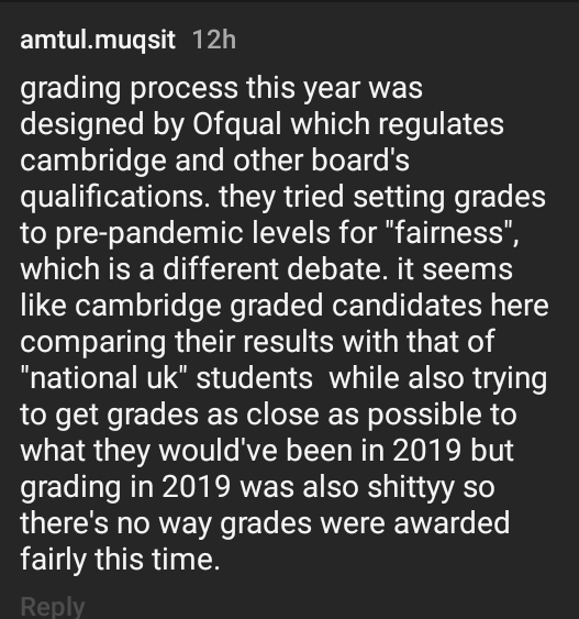 Captain95065997's tweet photo. Comparing Pakistani candidates' results with UK candidates is not fair for us. It seems that we were not awarded grades according to our grade threadshold. We should be awarded grades according to our GT #Cambridgereviseourgrades #justiceforALstudents @CambridgeInt https://t.co/s5ON89YlIz