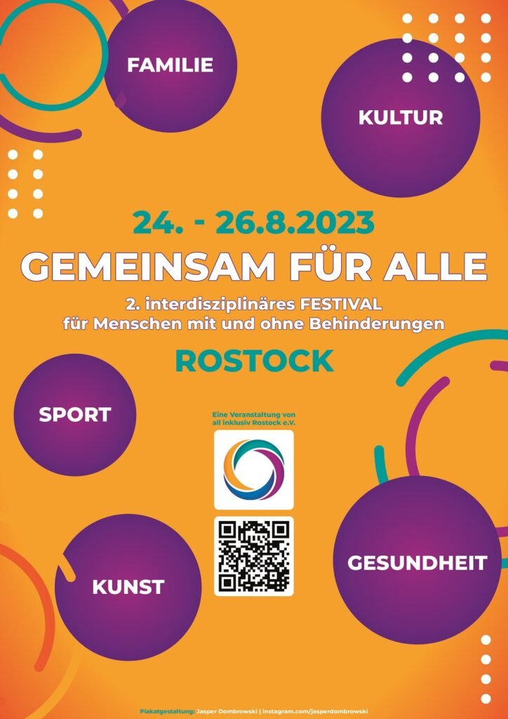 Seid ihr nächste Woche im Norden unterwegs? Dann schaut doch mal in Rostock vorbei: Vom 24. bis 26.08. findet dort das all inklusive Rostock statt – ein interdisziplinäres Festival mit dem Fokus Kultur, Familie, Sport, Gesundheit und Wissen. Zum Programm: all-inklusiv-rostock.de/was-wann-wo/