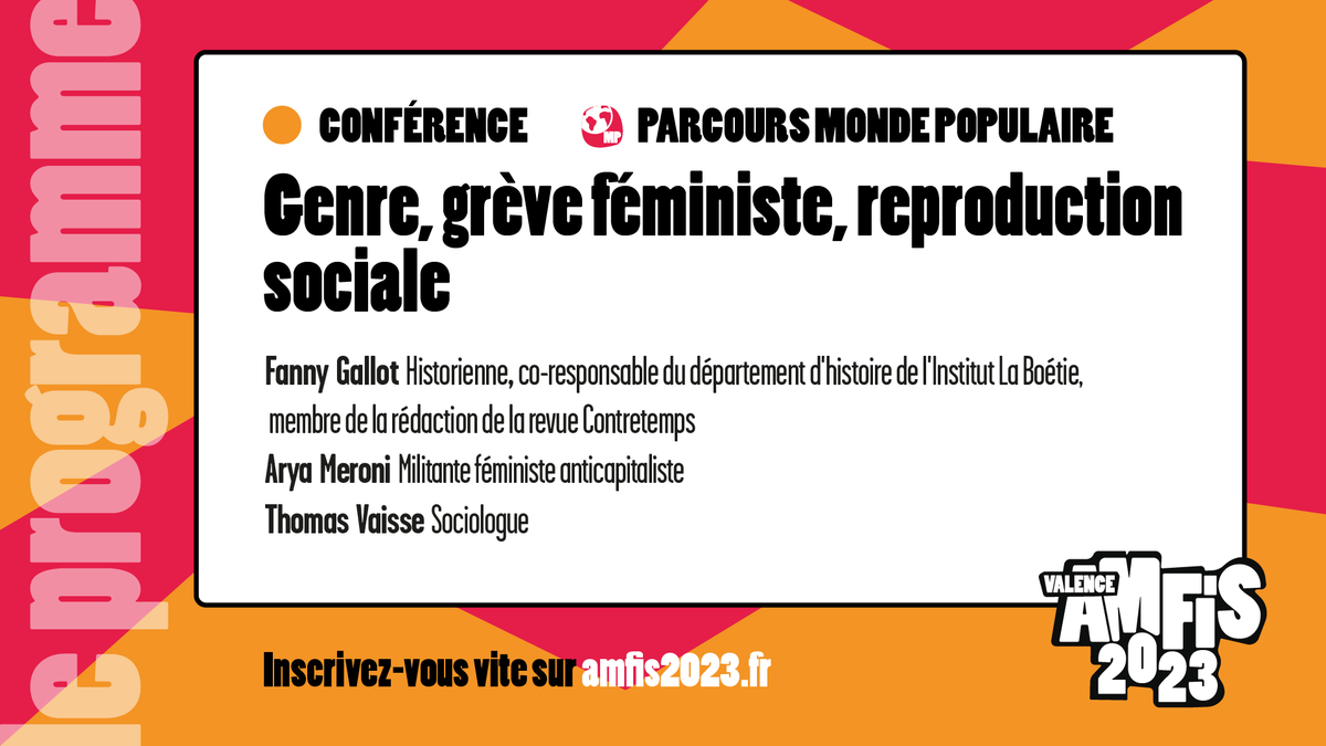 FranceInsoumise's tweet image. Genre, grève féministe, reproduction sociale. Avec Fanny Gallot, @AryaMeroni et Thomas Vaisse