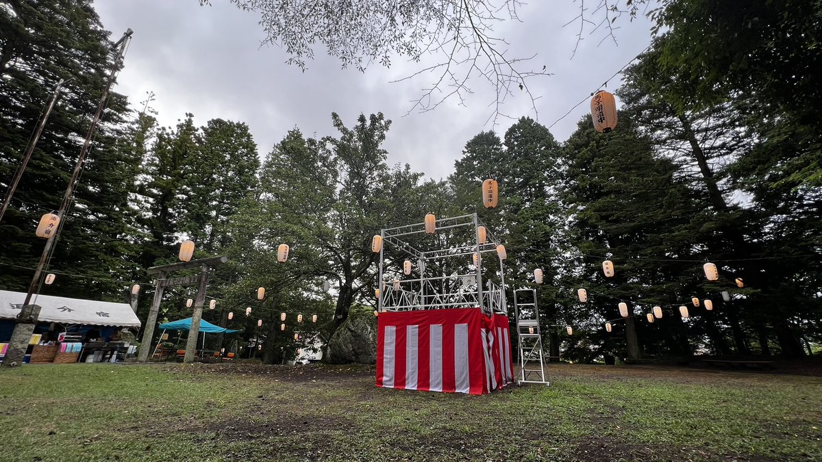 追分盆踊り2日目。雨降ったり止んだりだけどお店は出てます。
#軽井沢