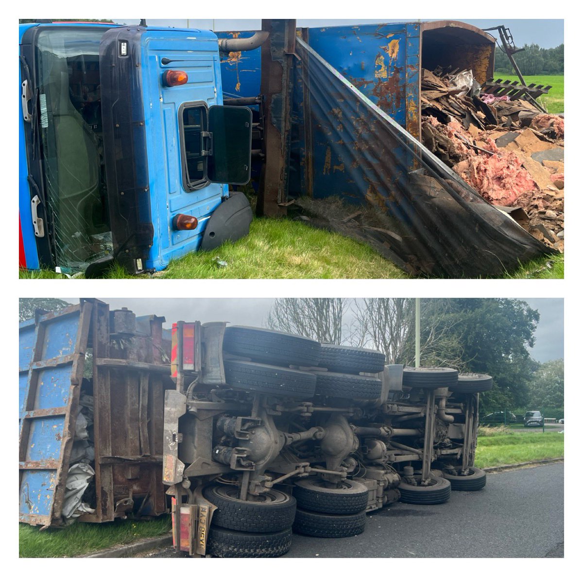 Team B in Telford with a lorry that turned over nr Hadley Park. Driver taken to hospital, road is open but awaiting recovery of vehicle. OR95