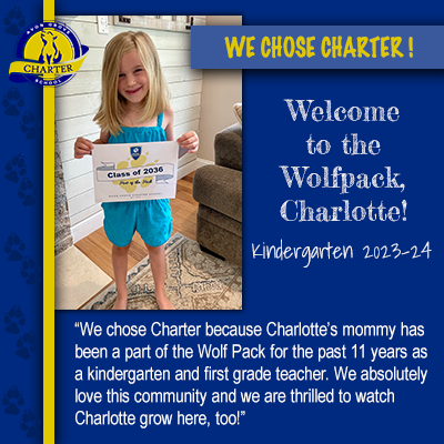 AGCharter's tweet photo. Welcome to the PACK | We're excited to have Charlotte, Class of 2036, join the Wolfpack! The kindergarten team is looking forward to seeing you this fall!🐺

#agcharter #agcswolfpack #agcspackpride https://t.co/Yt6wW8Y1Ol