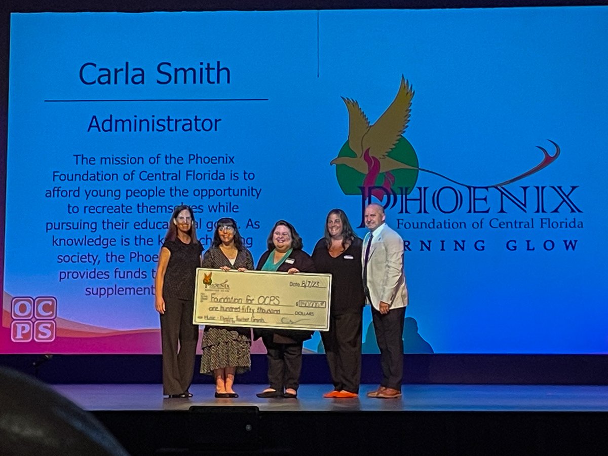 Fdn4OCPS's tweet image. Exciting News Alert! We are so excited to announce the @Fdn4OCPS has received a $150K grant from the Phoenix Foundation of Central Florida to support our #TeacherImpactGrants! This will provide up to $15,000 per qualified teacher for Music, Theater, and Dance supplies/programs.