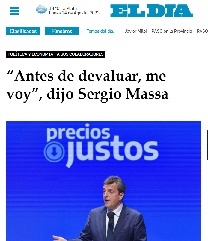 Dijo pero hoy metió un 22% de deva
