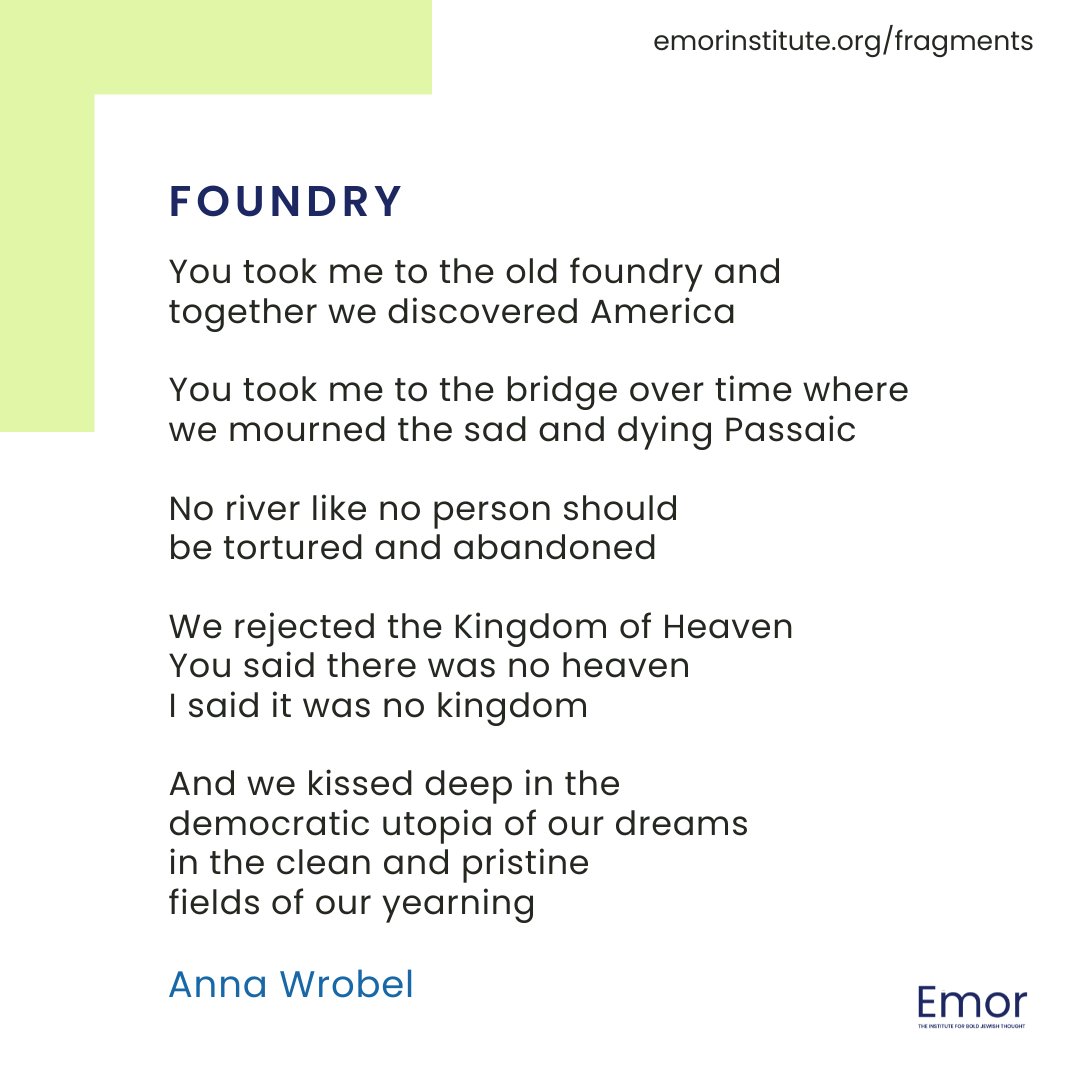 "Foundry" by Anna Wrobel 🖋

To read more: emorinstitute.org/fragments

#emorinstitute #jewishthought