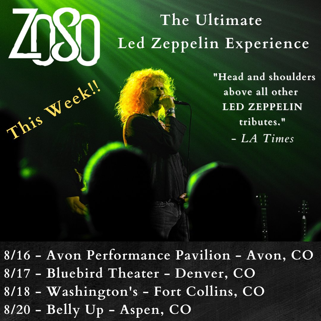 ZoSo (@zosoontour) on Twitter photo There's a feeling I get when I look to the West! This week Colorado is the place to be. Let us transport you back in time. Two hours of your favorites and deeps cuts. @discoveravoncolorado ,<a href="/bluebirdtheater/">bluebirdtheater</a> ,<a href="/WashingtonsFoCo/">Washington's FoCo</a> ,<a href="/BellyUpAspen/">Belly Up Aspen</a>
Photo by: @maddeftmedia There's a feeling I get when I look to the West! This week Colorado is the place to be. Let us transport you back in time. Two hours of your favorites and deeps cuts. @discoveravoncolorado ,<a href="/bluebirdtheater/">bluebirdtheater</a> ,<a href="/WashingtonsFoCo/">Washington's FoCo</a> ,<a href="/BellyUpAspen/">Belly Up Aspen</a>
Photo by: @maddeftmedia
