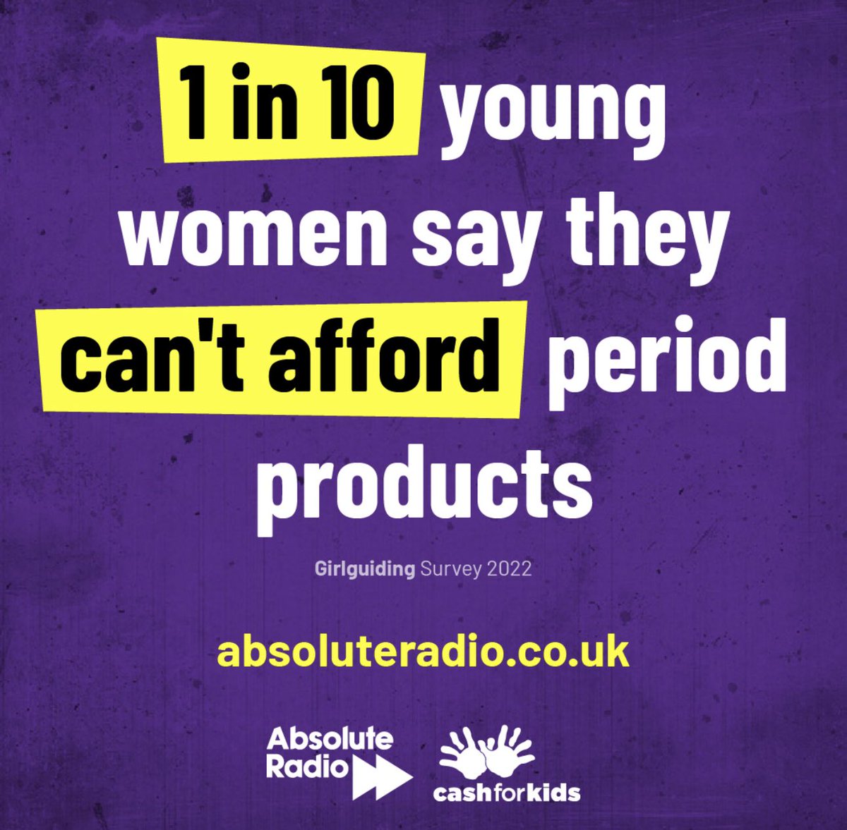So proud to be on a station that cares about this. 42% of young women have had to use make shift period products because they struggle to afford them. 
This week <a href="/absoluteradio/">Absolute Radio</a> is raising awareness of period poverty, and supporting charities who can help. 
planetradio.co.uk/absolute-radio…