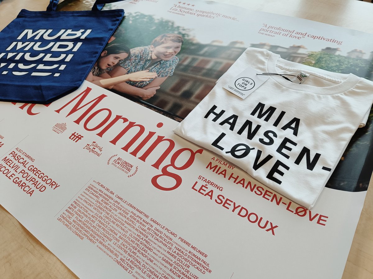 FOPPofficial's tweet photo. To celebrate #OneFineMorning as our film of the month, we have a prize draw courtesy of @mubiuk! There are 4 bundles up for grabs!

Win:
4 Blu-ray
Mia Hansen-Løve @girlsontopstees -  Size L
Quad Poster
Tote Bag

To win:
Quote Tweet with #FoppOFM
UK only
Must be following
15+ https://t.co/cVYLHjTZrv
