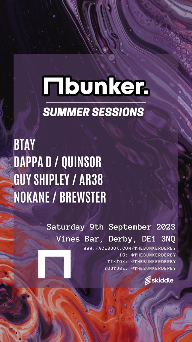 Next up for us 🎉

9th September  @ Vines, Derby

Tickets: skiddle.com/e/36491551