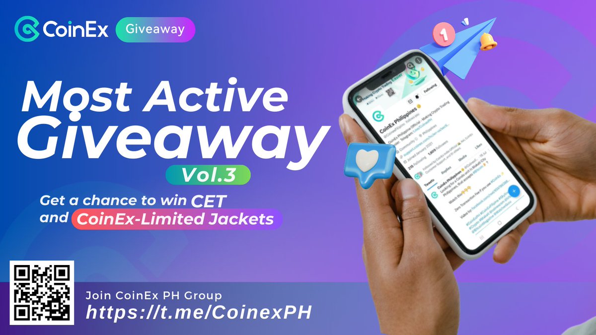 RobViaBTC's tweet photo. Manalo ng $CET Token at CoinEx-Limited Jacket💰

Sali na sa #CoinExPH Most Active #Giveaway Vol. 3 !

Paano sumali?
Tingnan ang buong detalye dito👇👇👇
https://t.co/afek81U8zf

#CoinEx #CryptoPH #GiveawayAlert #Crypto https://t.co/bkxoJnqa5v