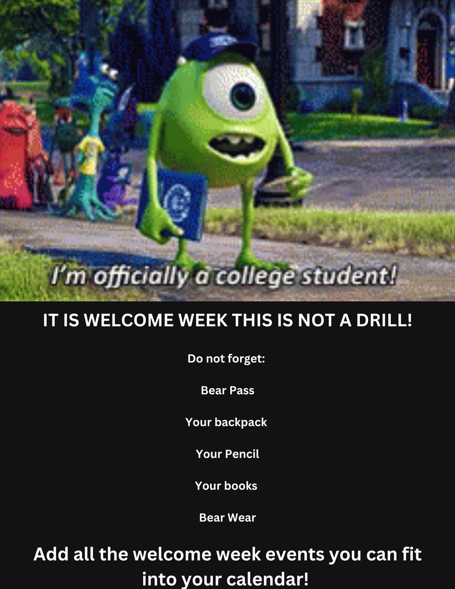 Can you believe we are college students again?

Get those planners ready and blackboard open! 

Season 118 for MSU starts this year! 

Welcome Week is in full swing!