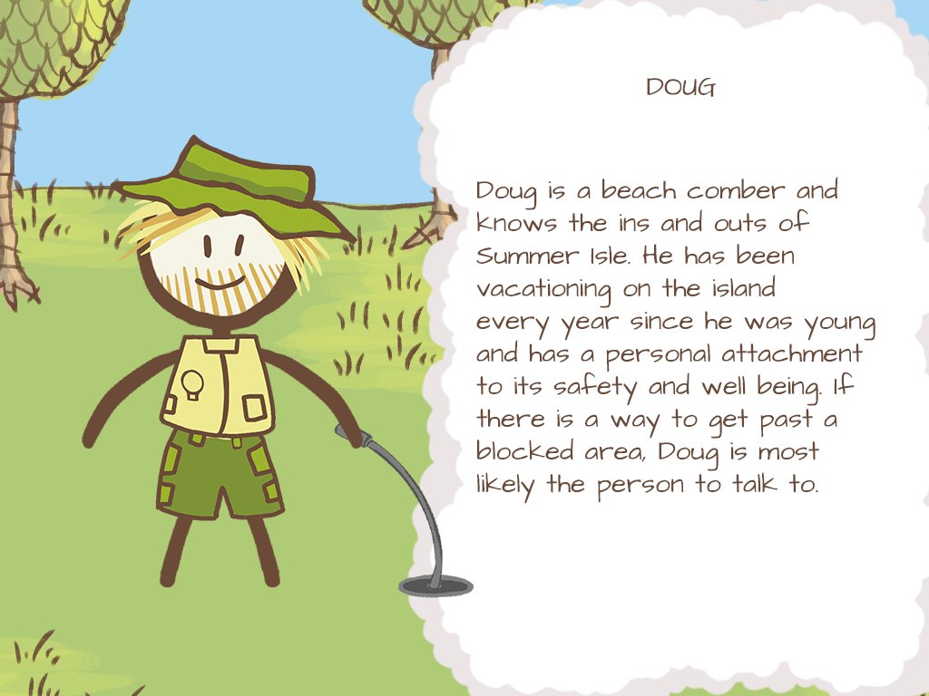 Hitcents's tweet photo. Meet Doug! He is happy to help you in Summer Isle if you ever get stuck! 🏖️

#dasm2update #SummerIsle #indiegames #dasm #videogames #gamedev https://t.co/sFsX72devy
