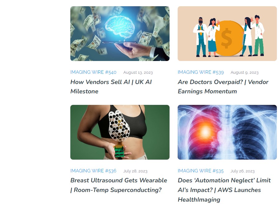 Brian Casey (@briancasey3) on Twitter photo Issue #540 of <a href="/TheImagingWire/">The Imaging Wire</a> is live! Top stories:
- How Vendors Sell AI
- UK AI Milestone
- <a href="/SiemensHealth/">Siemens Healthineers</a> cements SSM partnership
- Deep learning assesses sarcopenia on CT
- Prenuvo courts Kardashian controversy
Check it out at buff.ly/45a8R7G Issue #540 of <a href="/TheImagingWire/">The Imaging Wire</a> is live! Top stories:
- How Vendors Sell AI
- UK AI Milestone
- <a href="/SiemensHealth/">Siemens Healthineers</a> cements SSM partnership
- Deep learning assesses sarcopenia on CT
- Prenuvo courts Kardashian controversy
Check it out at buff.ly/45a8R7G
