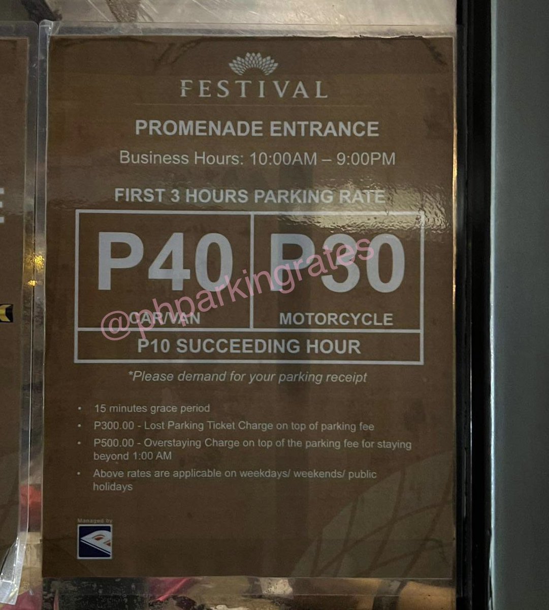 phparkingrates's tweet photo. FESTIVAL MALL
Parking Rates
Date Taken: Aug 2023

🏷️ promenade alabang muntinlupa rate fee https://t.co/aousZ1UPsn
