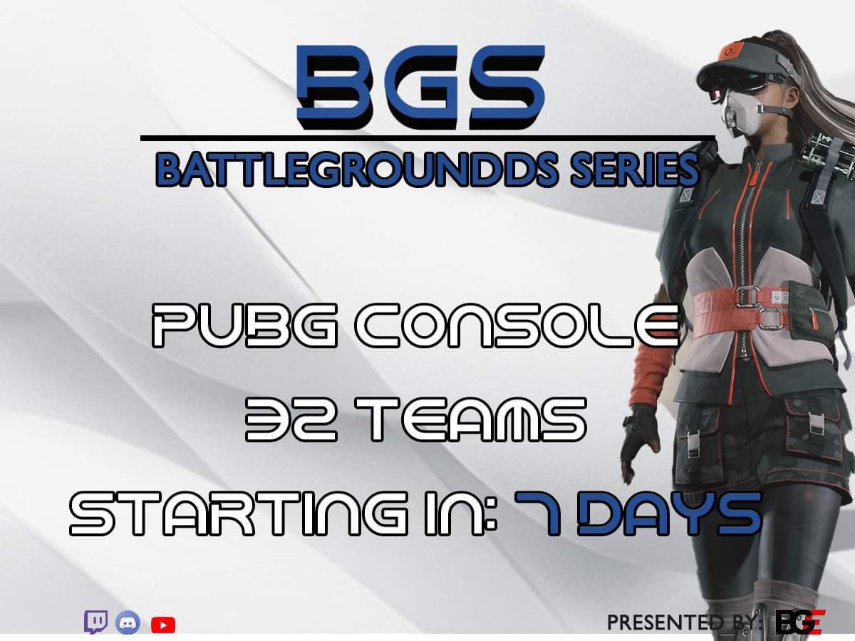 It’s time to start the countdown again!

Battlegrounds Series presented by the BGE and supported by PUBG Americas will start Aug. 21st! 

Be sure to check in on all the PUBG console action!