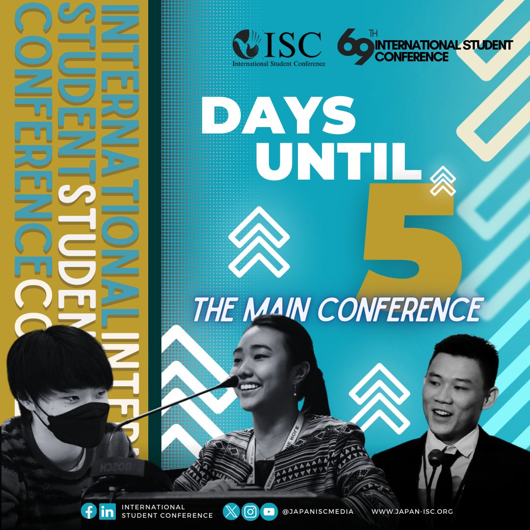 5 DAYS UNTIL THE MAIN CONFERENCE 🤩😱💪

Hey, ISC participants! Are you excited to meet the gang this August 19? We sure are looking forward to seeing you at the conference! Don’t forget to stay tuned to our emails and announcements.

See you there!