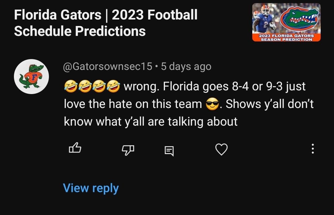 AsherTrasherYT's tweet image. Gosh, look at all these goofballs trying to leave hate comments. It's a prediction. not a dick. Don't take it so hard. 

#hatecomments #youtube #youtuber #collegefootball #football