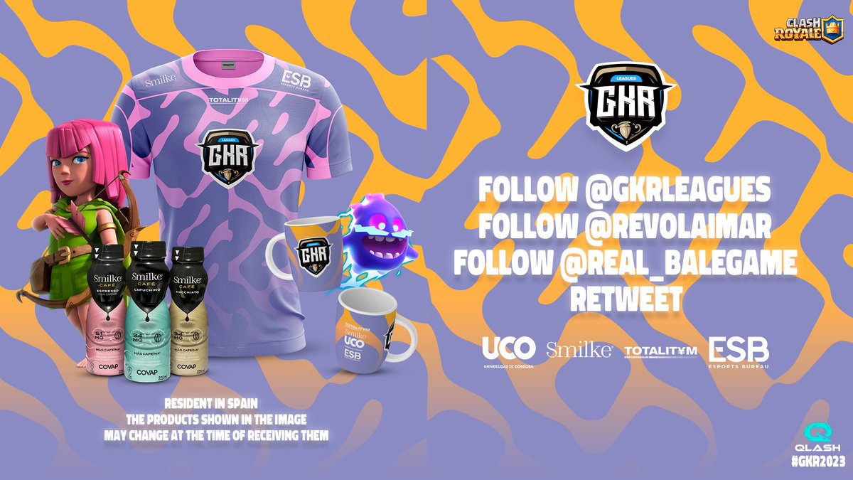 🏆 #GKR2023 - PLAYOFFS
🎉 GIVEAWAY

👑 x4 WINNERS

✅ Follow <a href="/GkrLeagues/">GKR – Gold Edition</a>
✅ Follow <a href="/RevolAimar/">RevolAimar</a>
✅ Follow <a href="/Real_BaleGame/">BaleGG</a>
🔁 Retweet
📍 Resident on Spain

🙌 Winners at August 14th at 19:00 UTC

<a href="/EsportsRoyaleEN/">Clash Royale Esports</a> <a href="/QLASH_App/">QLASH App</a>