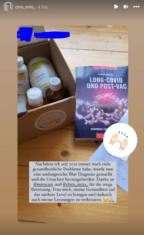 FakeDoctorReal1's tweet photo. Und wieder eine neuer Kunde für #MITOcare / Christian Burghardt #ChrisMITO , der monatlich um die 1.000€ für Tests, giftige NEMs, CDL und fragwürdige Therapien wie Aderlass ausgeben wird:
#PostVacFake Mafia
Schützt #LonCovid Betroffene vor Quacksalber! https://t.co/VNXoLkCYU5