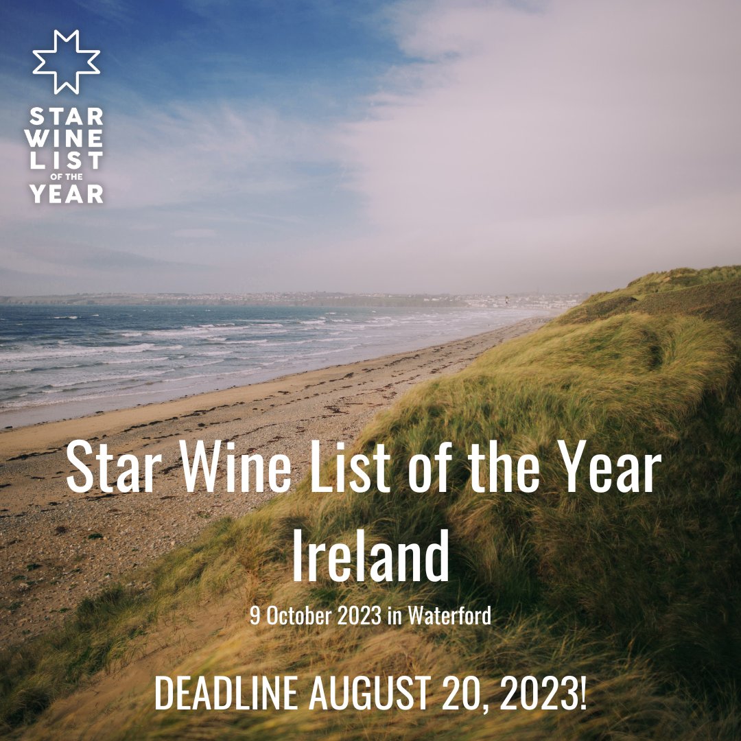 Calling all Irish #restaurants and #wine bars! Make sure to register by August 20th for the #StarWineList of the Year #Ireland Awards. lnkd.in/ezvmXSQT

Thank you to Austrian Wine, <a href="/nyetimber/">Nyetimber</a>, <a href="/torreswines/">Familia Torres Wines</a> and DAOU Vineyards for their support.

#winelist #wine #winelover