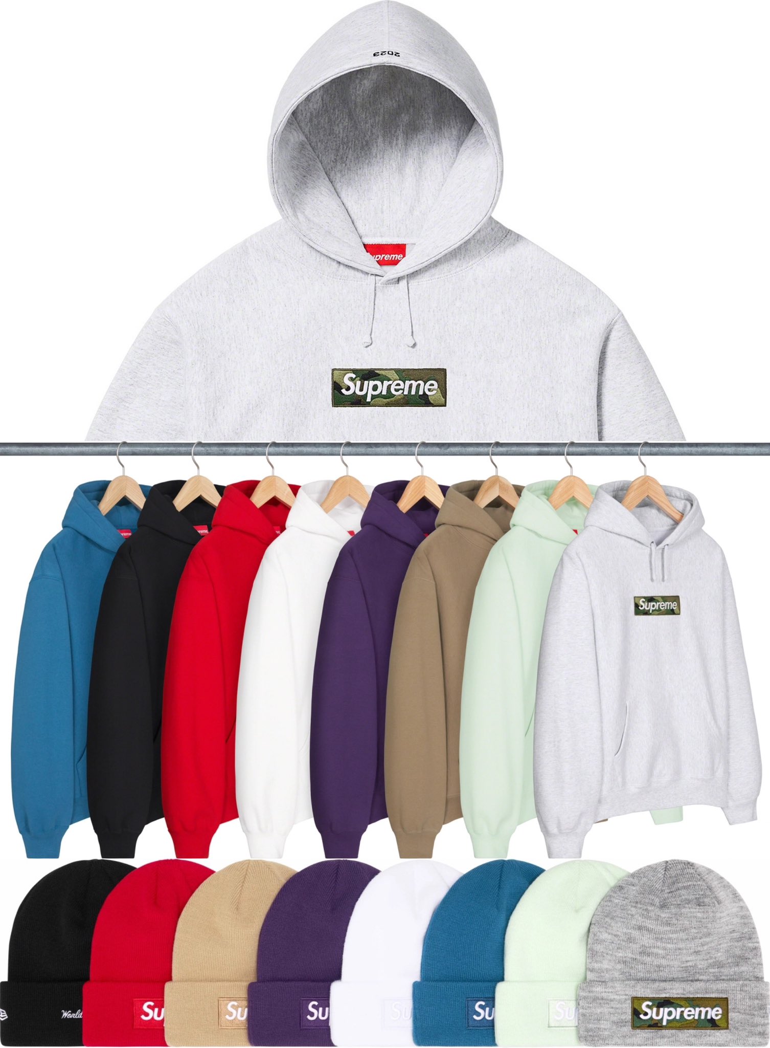 Supreme box logo beanie white in 2023