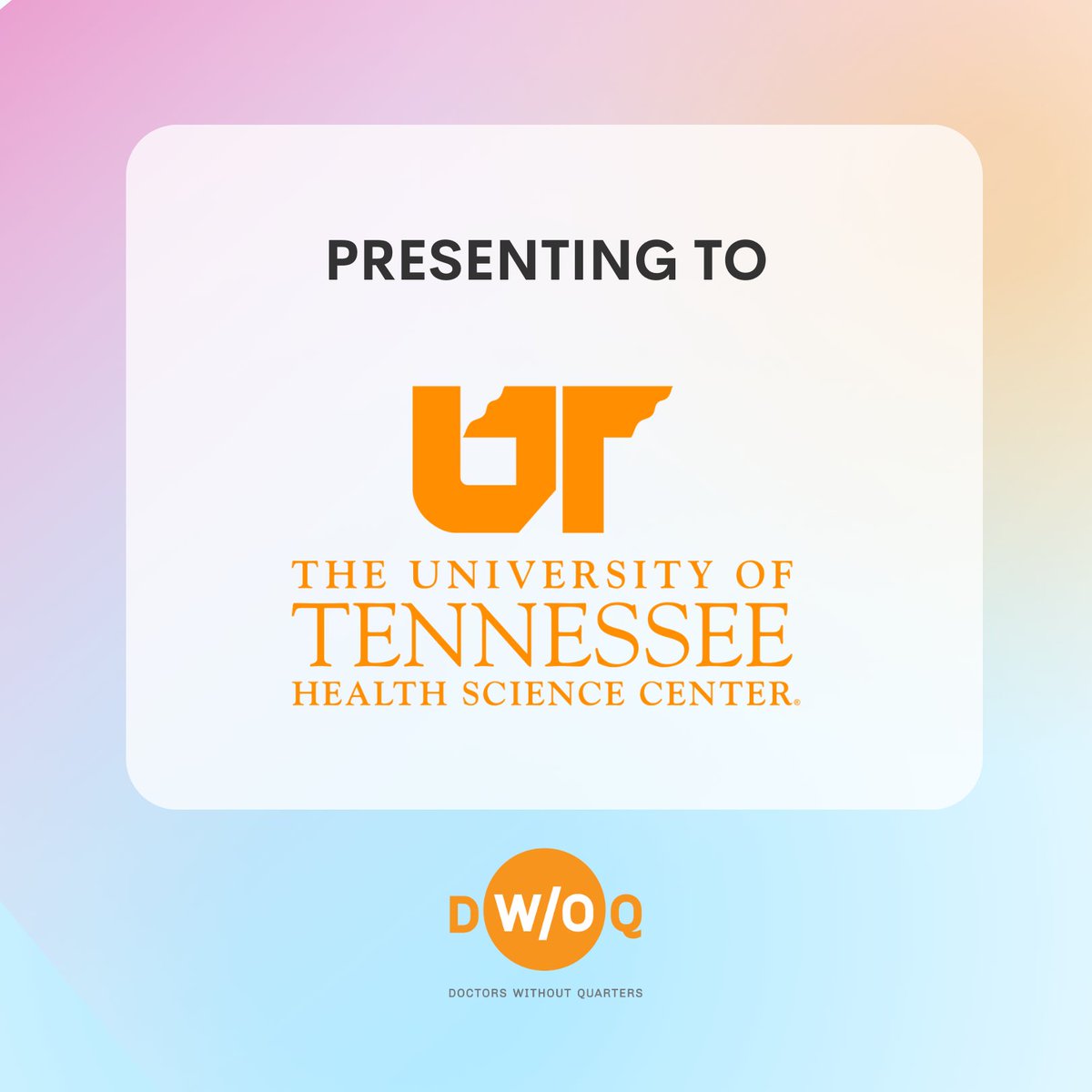 docswoquarters's tweet photo. We are excited to present on-site at @uthsc today! https://t.co/X46R66q3C5