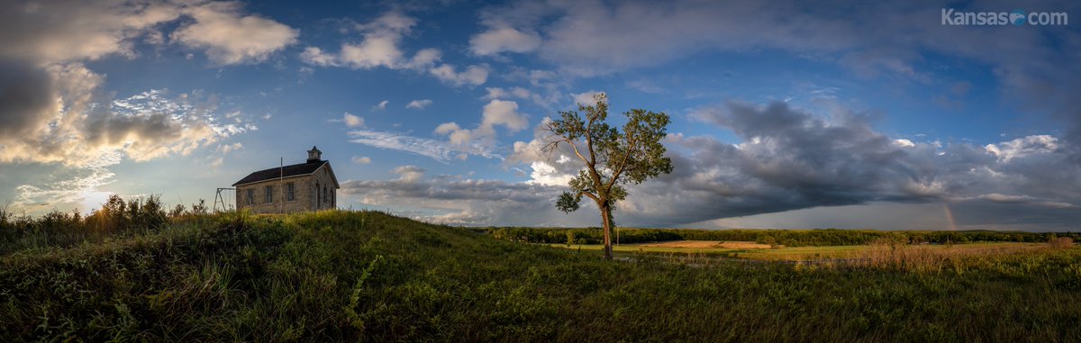 A Sunday night in the Kansas Flint Hills filled with rainbows and sunsets and storm clouds and the kind of beauty that only presents itself when the light hits just right. #kansas #scenicphotography #landscapephotography #PanoPhotos