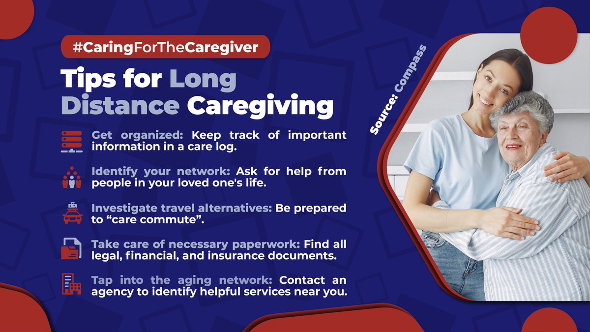 #CaringForTheCaregiver | If you live an hour or more away from the person you provide care for, you are a long-distance caregiver. Despite the distance, you are making a significant impact on their well-being.
Here are some tips that can help you perform your duties and provide
