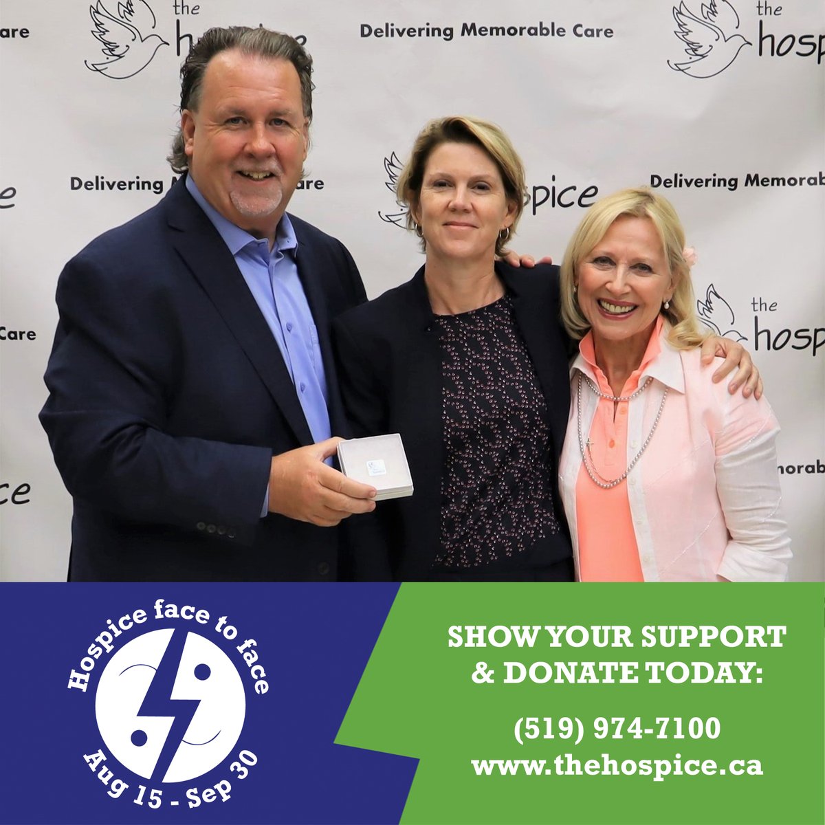 HospiceWindsor's tweet photo. The #FacetoFace Campaign is BACK!💚

It runs from Aug 15 -Sept 30, and supports The Fairley Family Transportation Program.

We need your help:
- Collect pledges
- Make a personal donation
- Spread the word about Face to Face! 💙

For more info, visit https://t.co/0d7fMMLNqD https://t.co/MdxC5t7cTc