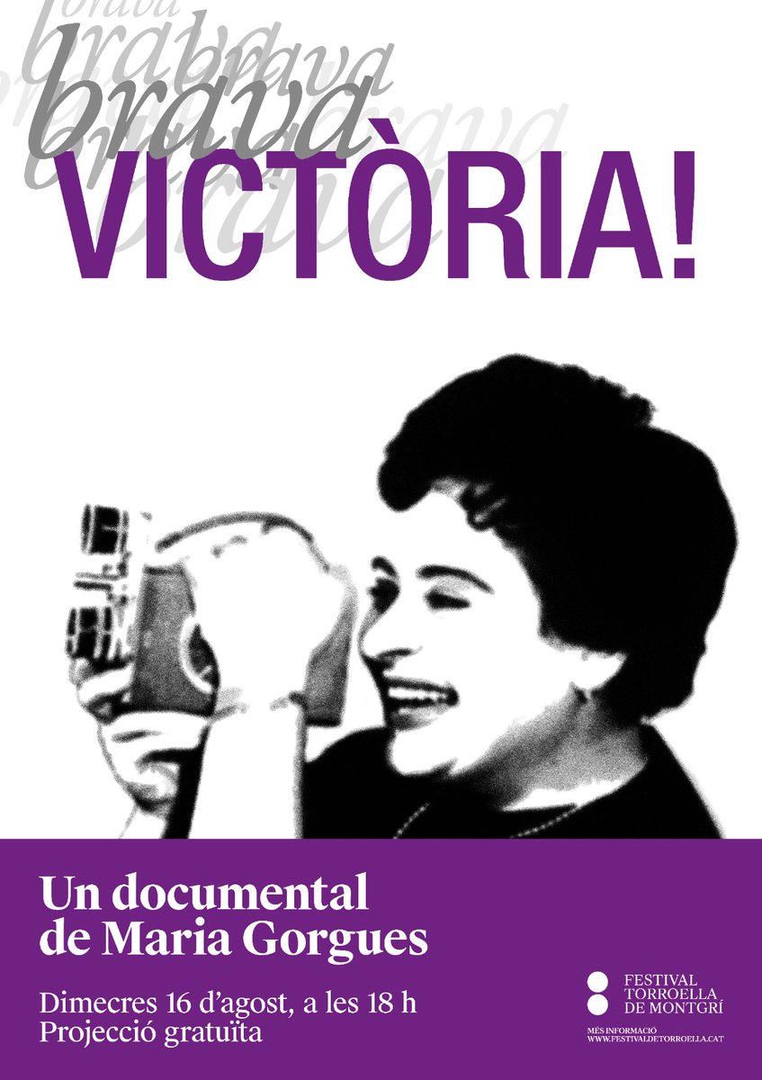 Aquest dimecres, us convidem a descobrir la gran soprano Victoria de los Ángeles amb el documental 'Brava Victoria'; i després, a l'@EspaiTer (20.30h) @1erikagrimaldi i @guinovartalbert li retran hometage en #concert 📅 16 d'agost 📍Cinema Montgrí 🎟️ Gratuït Us hi esperem!