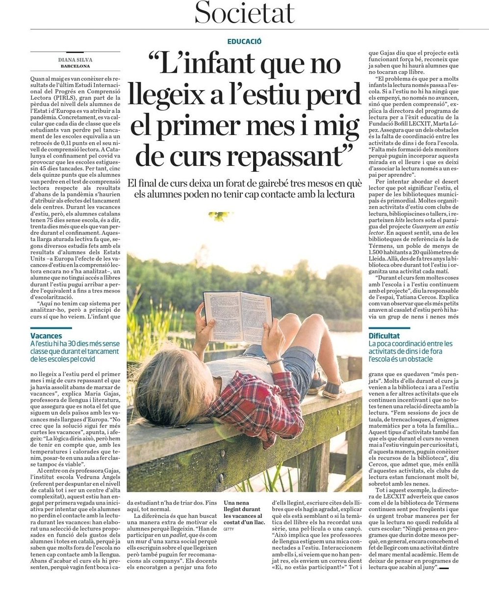 AfaLanaspa's tweet photo. "L'infant que no llegeix a l'estiu perd el primer mes i mig de curs repassant"

#llegir #lectura #lanaspa #afalanaspa #terrassa https://t.co/oufFH1DSbi