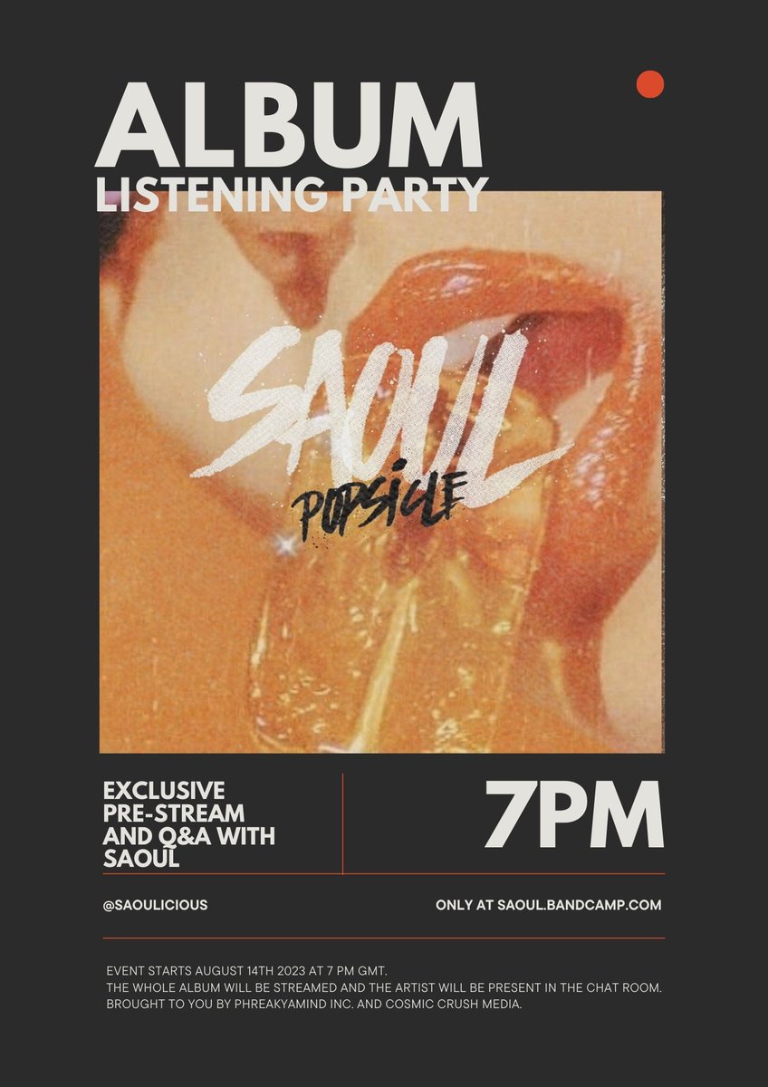 Tonight exclusive, Be there or go back to sleep. Only @ saoul.bandcamp.com 🤘🏼💜 #Saoul #funk #kiss #popsicle #NewAlbumAlert