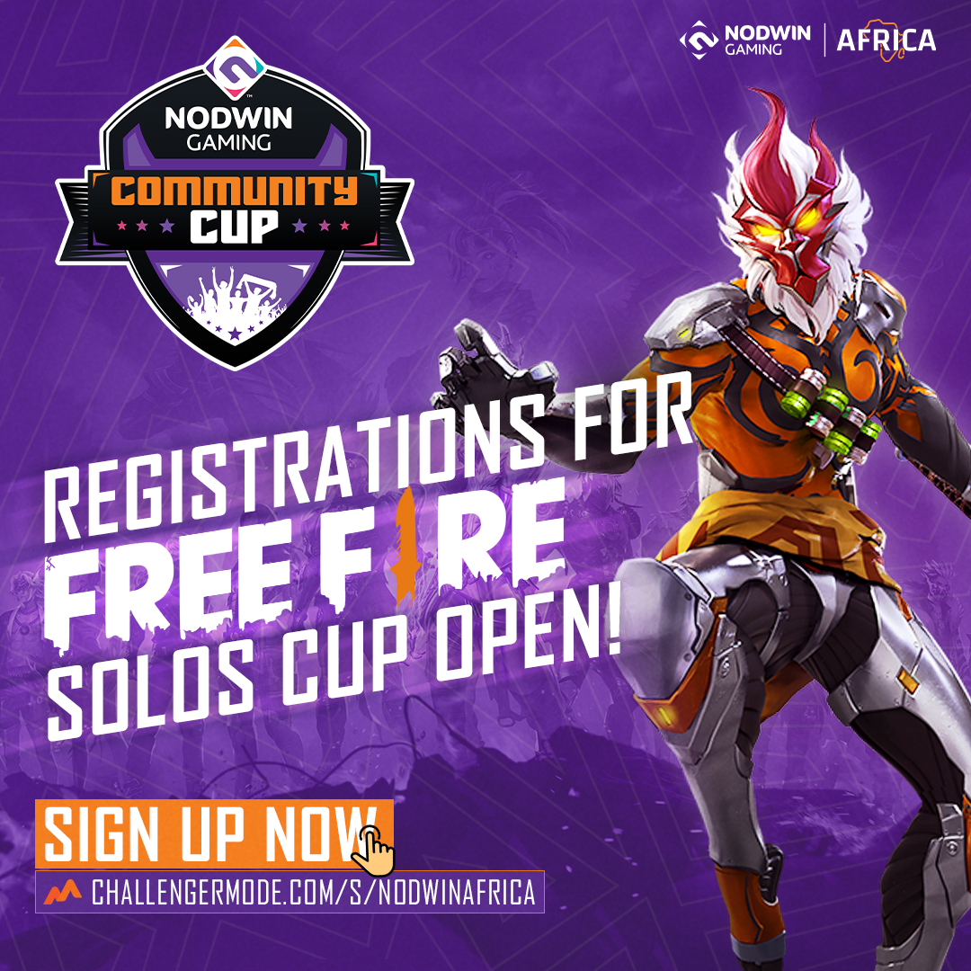 Fight among the top participants &amp; win cash prizepool 💰 Registrations for #FreeFire Solos Cup are now open! 

#nodwinafrica #communitycup #freefire #gamingtournament #esports #gamingcommunity #gamingevent