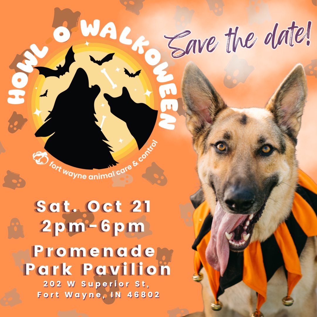 FWAnimalControl's tweet image. It&apos;s that time of year again! Our annual Howl-O-Walkoween hosted by @alyssaivanson is back and better than ever. This year we are adding food trucks and adult beverages! 

Join us on Saturday, October 21 from 2-6 pm! Learn more and purchase tickets: cityoffortwayne.org/acc-upcoming-e…